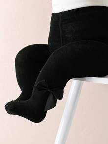 6 Pairs Girls' Simple Solid Color Tights, Cute Bow Decor, Versatile For Daily Wear, Suitable For All Seasons - Multicolor - View 10