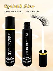1 件装假睫毛胶水黑色/透明睫毛粘合剂 5ml/0.17 液盎司超强定型持久 24 小时防水无乳胶速干睫毛胶 - 黑色 - 查看 9