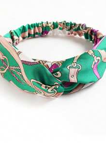 女式发带吸汗带 3 件/包 缎面花卉交叉弹力头带 女士适用，随机发货 发饰 时尚发带 秋季配饰 - 彩色 - 查看 8