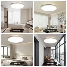 1pc 50W Ultra-Thin Modern LED Flush Mount Ceiling Light, 180-265V, 3700 Lumens, 3 Color Temperatures 3000K/4000K/6500K, Indoor LED Panel Lamp, Round Ceiling Light Fixture For Bedroom, Living Room, Kitchen, Hallway - White Ceiling Lamp 180-265V - View 12