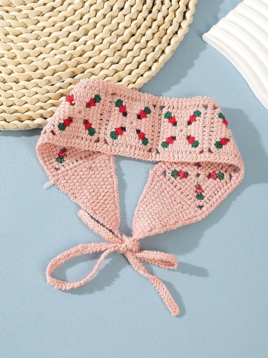 发带女式吸汗带 1 件装可爱粉色钩针头带发饰时尚发带秋季配饰