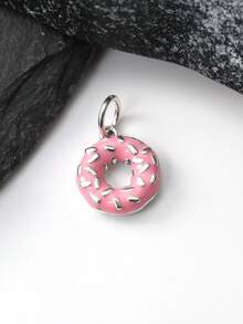 1 Piece Of Pure Silver Pink Donut Pendant - Sweet Silver - JA Inspired Pendant