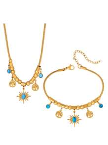 1 bucată de colier tip choker cu pandantiv rotund gol, din oțel inoxidabil, luxos și la modă, în formă de stea aurie, potrivit pentru plajă, cadouri de zi cu zi, petreceri și adunări, atât pentru bărbați, cât și pentru femei.