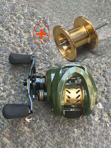 1 件重型诱饵式渔线轮 - 最大阻力 20 磅，齿轮比 7.2:1，耐用铝和不锈钢结构，适用于咸水和淡水钓鱼，绿色，是大鱼和经验丰富的垂钓者的理想选择 - 彩色 - 查看 8