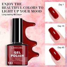 Kit de esmalte de uñas en gel LIMEGIRL de 19 piezas con lámpara UV, 12 colores de esmalte en gel de la serie rosa y roja, juego de manicura para mujeres y niñas