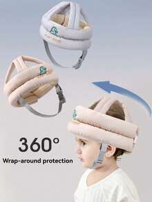 婴儿防摔保护头饰，爬行和行走婴儿头盔 - 婴儿头部保护，幼儿行走防摔头垫，儿童防撞头部保护帽，可调节防撞柔软衬垫，适合学步儿童的婴儿头盔 - 彩色 - 查看 1