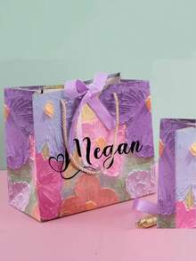 Custom Floral Gift Bags With Ribbon – Paper Tote Bags Custom Gift Bags, Floral Paper Bags With Ribbon, Wedding Gift Packaging, Valentine's Day Gift Bag, Holiday Gift Bag, Birthday Party Tote, Reusable Shopping Bags, Custom Party Favor Bag, Paper Gift Bag Set