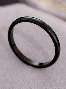 1 Peça Anel Clássico de Aço Inoxidável com Largura de 2mm, Moda Feminina