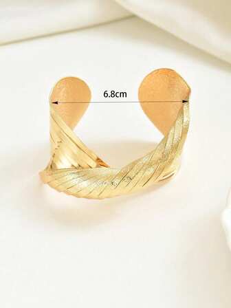 Minimalistisk bohemisk stil justerbar geometrisk linjedekor bred armring