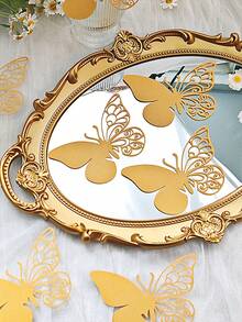 50 张 3D 蝴蝶座位卡、酒杯座位卡、蝴蝶婚礼场地名片、镂空蝴蝶座位卡、婚礼派对装饰、完美婚礼、毕业典礼、生日派对、返校季周年纪念 - 墙贴增强氛围 - 彩色 - 查看 10