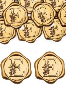 30/50 Pcs Letter Wax Seal Stickers, Gold Initial Alphabet Adhesive Wax Seal Stickers, Envelope Seal Stickers Envelope Seals Self Adhesive Gold Stickers For Thanksgiving Card/Gift Wrap/Wedding Engagement Party Invitation Wedding Party Birthday Christmas