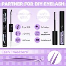 QUAFFLY Lash Kit With Lower Lashes, Volumizing, Lengthening, Cluster Lash Extensions 5-18MM 30D+40D Individual Lash Kit With Lash Bond And Seal, Lash Remover, Tweezers - White - View 6