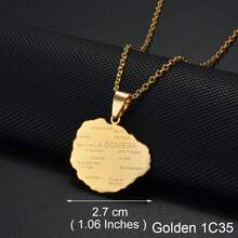 1pc Stainless Steel La Palma Island Map Pendant Necklace, Jewelry For Women & Girls - Multicolor - View 12