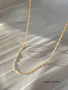 Nooxian 1 件女士不锈钢金色波浪链项链，适合日常佩戴 - 金黃色 - 查看 8