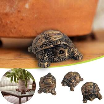 3Pcs Animal Resin Planter Feet - Dog, Cat Turtle Figurines To Elevate Plant Pots, Improve Drainage Prevent Stains, Outdoor Garden Decor Stands For Patio, Lawn Durable Weatherproof