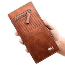 Portafoglio da uomo. Portafoglio lungo da uomo semplice e alla moda in PU. Portafogli multifunzionali con scomparti per più carte