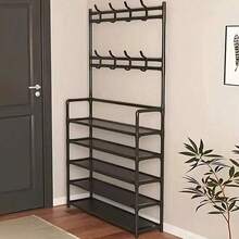 Shoe Racks, Simple Floor-To-Ceiling, Multi-Functional Hangers, Metal Modern Minimalist Shelves, Household Coat Racks - Multicolor - View 1