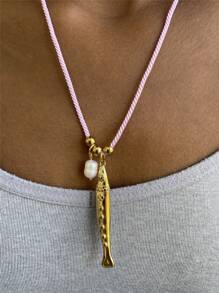 Summer Ocean Series Stainless Steel Fish Pendant Necklace, Colorful Rope Necklace, Fashionable & Unique