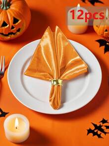 Decoración para la celebración del Día de Muertos, unicolor simple, absorbente y suave para la piel, para hotel, restaurante, hogar, fiesta, banquete, servilletas, decoración diaria - Multicolor - Ver 10