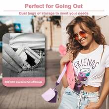 Mini Zipper Wrist Coin Purse Keychain Wallet - Detachable Dual-Layer Lavender & Lilac Gradient Wallet | Soft Fabric, Wide Woven Wrist Strap, Card Slots & Dual Pouch For Keys/Coins/Cash/Cards | Ideal For Women's Daily Use, Outdoor Travel & Sports - 紫色 - 查看 5