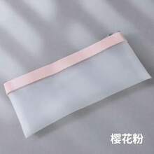 1pc Translucent Matte Pencil Case, Minimalist Zipper Stationery Pouch, Stationery Storage Bag,For School Supplies,Back To School - Multicolor - View 16
