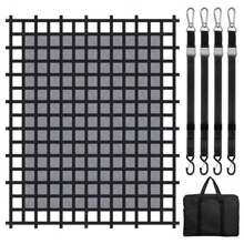 Heavy Duty Cargo Net 120" X 105" With Adjustable Buckles & S-Hooks For Secure Transport And Storage Solutions - Black - View 7