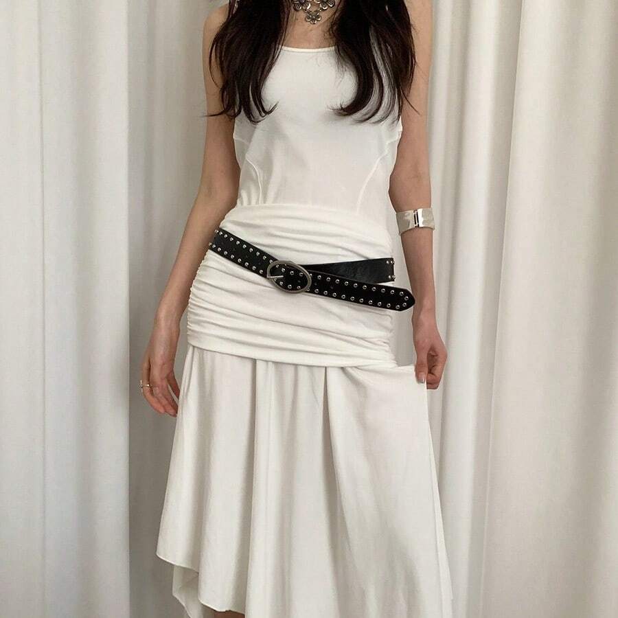 波西米亚铆钉女士腰带，高端设计师小众风格，百搭连衣裙，Y2K 腰饰束腹带束腹腰带西部腰带女士腰带