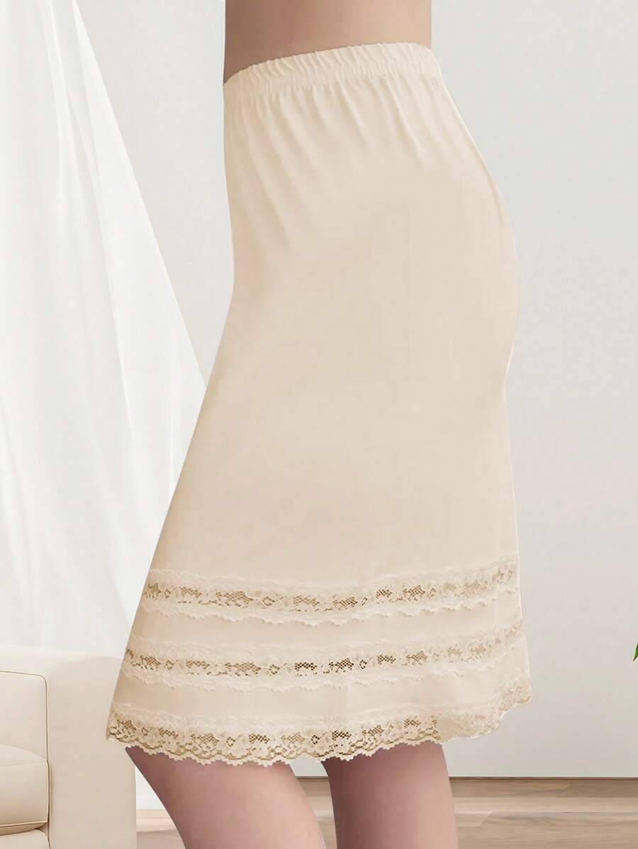 Meguma Women's Lace Trim Half Slip Skirt Underslip,Prevents Transparency And Riding Up