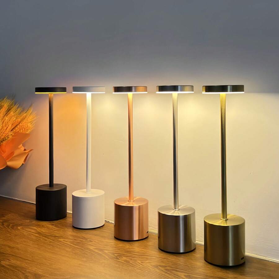 1pc Wireless LED Desk Lamp, Rechargeable, 3 Color Temperatures Dimmable, Suitable For Outdoor/Dining Room/Bedroom/Home/Coffee Table - Multicolor - View 1