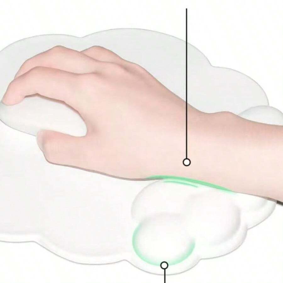 皮革云鼠标垫记忆泡沫腕垫 PU 防滑硅胶键盘支撑腕垫办公室腕托，开学季