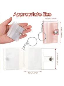 Bonuci 1pc/10 Piece Set 2-Inch Mini Photo Album Valentine's Day Photo Storage With Keychain Pocket Photo Album Keychain For Photo Valentine's Day Gifts, Weddings, Keychain Photo Albums, Bag Pendants, Can Store Headshots, ID Photos, Transparent Photo Album Storage Book, Photo Storage, Cute Gifts