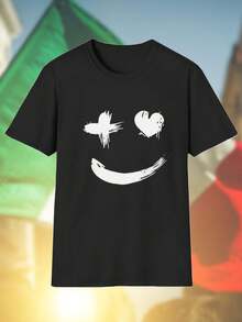 Maglietta Uomo Cross Heart Smile Stile Giovane Moda Estiva Cotone Morbido Casual Idea Regalo Offerta Speciale Sconto Qualità Comfort  Imperdibile Fashion Top Bestseller