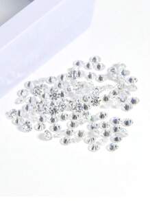 1 pieza de piedra suelta de moissanita sintética blanca redonda de 4.0-8.0 mm / 0.3-2 ct, adecuada para montajes de joyería, uñas, anillos DIY, cadenas, aretes y accesorios