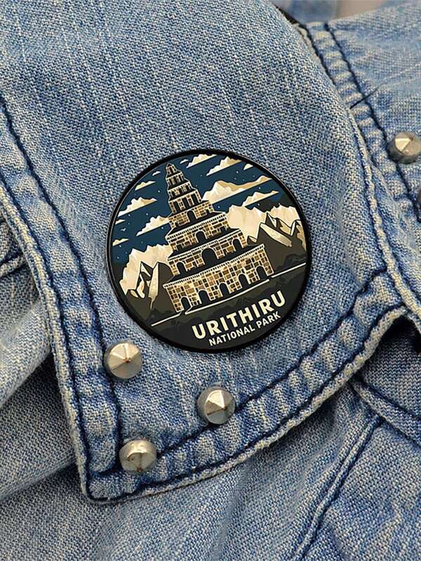 1 PIEZA Broche personalizado con diseño impreso del Parque Nacional de Urithiru, broches lindos y de dibujos animados como regalo para mujeres para decorar camisas, bolsos, mochilas