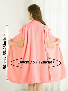 女士沐浴后浴袍，柔软舒适，适合桑拿、水疗等场合，带口袋，刺绣口袋浴袍，成人睡袍，带腰带，吸水性强，柔软舒适，是送给女性的理想礼物。浴巾、可穿戴浴巾、长袍、浴袍、浴室装饰、浴室配件、情人节礼物 - 和尚袍浴巾 - 查看 4