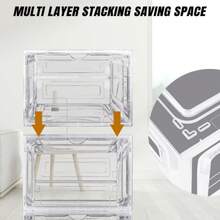 Royalswill Multi-Layer Transparent Thickened Shoe Box, Shoe Box With Magnetic Door, Stackable Storage Shoe Box, Shoe Storage, Dustproof And Waterproof, Multi-Functional Convenient Transparent Thickened Shoe Box - Clear - View 2