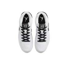 Nike Jordan Stadium 90 织物合成皮革圆头系带低帮休闲鞋，男款，白色和黑色 - 白黑 - 查看 4