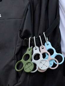 3Colors Creative Outdoor Water Bottle Silicone Hooks, Hands-Free Water Bottle Keychain, Drink Mineral Water Portable Storage Artifact Mountaineering Buckle Belt Backpack Carry Towel Hook Keychain Holder, Travel Backpack Lanyard, Portable, Suitable For Outdoor Adventure, Travel, Hiking, Camping, Free Handheld - Multicolor - View 5