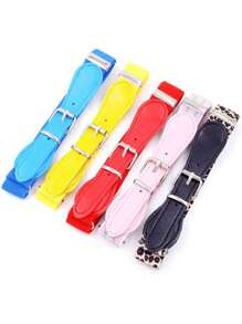 1 条女孩腰带，配有可爱的心形金属扣，可调节松紧腰带，适合青少年的多功能可调节弹性休闲腰带，适合搭配牛仔裤和裙子的男孩和女孩。