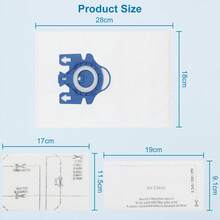 6pcs 3D Airclean GN Replacement Bags, Compatible With Miele GN Series Vacuum Cleaner Bags, Including Classic C1, Complete C1, Complete C2, Complete C3, S227, S240, S270, S400, S2, S5, S8 Series, Replacement Part No.: 10123210 - Blue and White - View 6