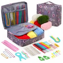 Bộ 59 kim móc, dụng cụ may vá gia đình, kim móc thủ công DIY, bút đánh dấu, phụ kiện kèm túi đựng, tay cầm tiện dụng, nhiều màu sắc - Nhiều màu - Xem 11