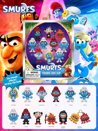 The Smurfs 1 st Smurfarna Officiellt Licensierad Smurfarna Film 3D Skumväsklämma Nyckelring Blindväska Hängsmycke En Smurfan Och Klyftig Nyckelring Väskklämma Biltillbehör Väskberlock Ryggsäck För Skolan Tecknad Söt Goth Y2k Halloween Tillbehör Lärarnas Dag Julklappsidéer Väsktillbehör Snoddar Med ID-hållare Biltillbehör Väskberlocker Bilvän Syster