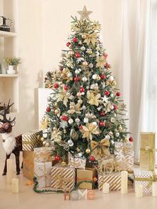 24 pezzi Palline di Natale 3cm/1,2 pollici, Decorazioni Natalizie, Palline di Natale, Babbo Natale, Pigne, Stella per Punta Albero di Natale e altre decorazioni da appendere all'albero di Natale, Decorazioni Natalizie per la casa, Regali di Natale, Decorazioni Natalizie