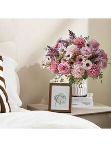 1 PIEZA/3 PIEZAS/25 PIEZAS Decoración de otoño, bolas bordadas, flores variadas, pequeñas margaritas, fiesta de cumpleaños, fiesta, decoración, canasta de flores para boda, ramo de novia, decoración del hogar, comedor, dormitorio, alféizar de la ventana, decoración de jarrón, decoración de escritorio, decoración de Año Nuevo, jardín exterior, inicio de la temporada escolar - Rosa - Ver 10