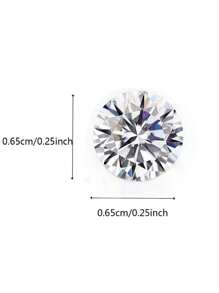 1 pieza de piedra suelta de moissanita sintética blanca redonda de 4.0-8.0 mm / 0.3-2 ct, adecuada para montajes de joyería, uñas, anillos DIY, cadenas, aretes y accesorios