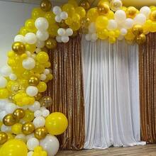80 个 10 英寸浅黄色和金色金属乳胶气球，黄色和白色花生蜜蜂主题纸气球带丝带，适用于性别揭晓派对、单身派对、生日派对、毕业典礼、独立日、新娘送礼会、圣诞节、万圣节、情人节、母亲节、节日派对装饰、狂欢节、派对用品 - 彩色 - 查看 4