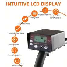 High-Precision Portable Metal Detector – GP Pointer For Treasure Hunting With LCD Display, Adjustable Height & Ultra Sensitivity - 黑色 - 查看 2