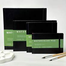 1 件优质豪华水彩素描本垫 - 38 张高品质纸张，110 磅，230 GSM，冷压，无酸纸，非常适合水彩技巧、混合媒体、绘图、绘画和艺术日记