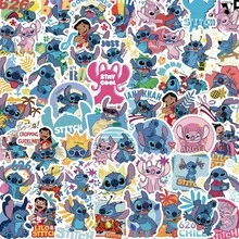 Disney 50 miếng dán hoạt hình Stitch chống thấm nước chính hãng, thích hợp để trang trí bình nước, máy tính xách tay, cản xe, phòng ngủ, tủ quần áo, ô tô, ván trượt, máy tính, điện thoại, mũ bảo hiểm, v.v. - DSN-029 - Xem 6