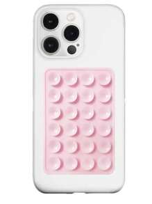 1pc Pink Silicone Suction Cup Phone Grip, Silicone Adhesive Suction Cup Phone Holder, Anti-Slip Sticky Phone Handle, Suitable For Selfie And Video Strong Grip Stand Compatible With IPhone, Android Phone, Gift For Birthday, Family, Friends Phone Stand Phone Accessories